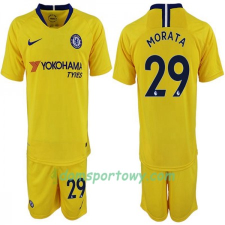 Koszulka Chelsea Alvaro Morata 29 Dziecięcy Wyjazdowe Koszulki Piłkarskie 2018-2019 Krótki Rękaw